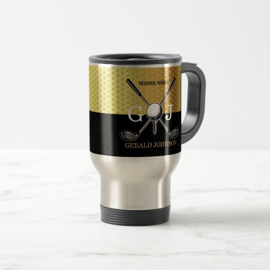 Minimalistisch aangepast elegant Golfmonogram Reisbeker (Voorkant rechts)