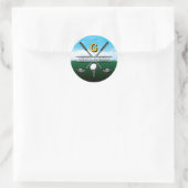 Minimalistisch aangepast elegant Golfmonogram Ronde Sticker (Tas)