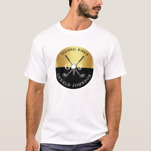 Minimalistisch aangepast elegant Golfmonogram T-shirt (Voorkant)