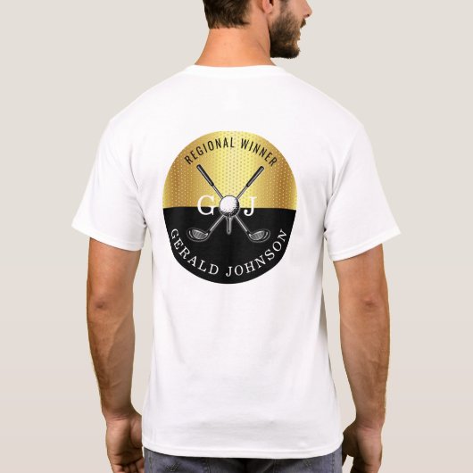 Minimalistisch aangepast elegant Golfmonogram T-shirt (Achterkant)