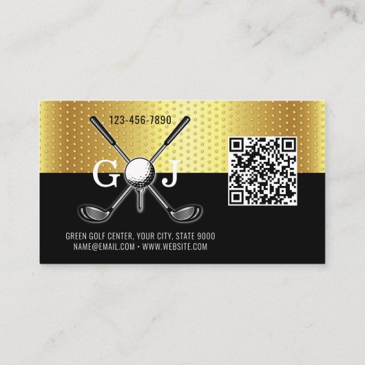 Minimalistisch aangepast elegant Golfmonogram Visitekaartje (Achterkant)