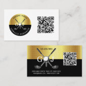 Minimalistisch aangepast elegant Golfmonogram Visitekaartje (Voorkant / Achterkant)