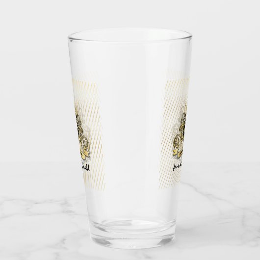 Minimalistisch aangepast elegant monogram-ontwerp glas (Rechts)