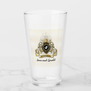 Minimalistisch aangepast elegant monogram-ontwerp glas