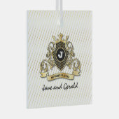 Minimalistisch aangepast elegant monogram ontwerp glas ornament (Voorkant Rechts)