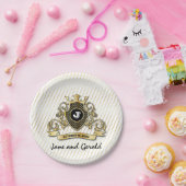 Minimalistisch aangepast elegant monogram-ontwerp papieren bordje (Feest)