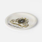 Minimalistisch aangepast elegant monogram-ontwerp papieren bordje (Gekanteld)