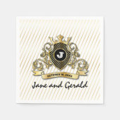 Minimalistisch aangepast elegant monogram-ontwerp servet (Voorkant)