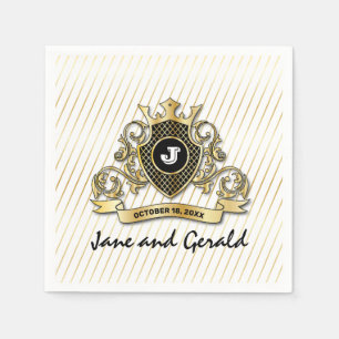 Minimalistisch aangepast elegant monogram-ontwerp servet