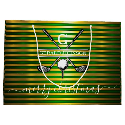 Minimalistisch aangepast elegante golf monogram on groot cadeauzakje (Achterkant)