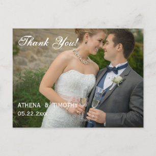 Minimalistisch aangepast foto Hartelijk dank Brief Aankondigingskaart