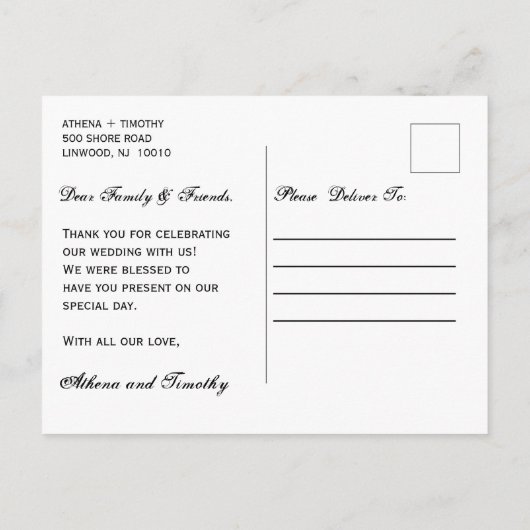 Minimalistisch aangepast foto Hartelijk dank Brief Aankondigingskaart (Achterkant)