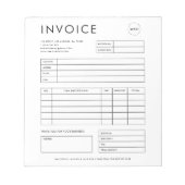 Minimalistisch aangepast kleine bedrijfsfactuurbed notitieblok (Voorkant)