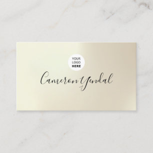 Minimalistisch aangepast logo roze en wit elegant visitekaartje