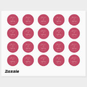 Minimalistisch aangepast Magenta Red Script Wedden Ronde Sticker (Vel)