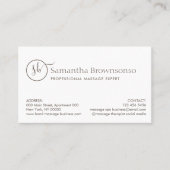 Minimalistisch aangepast massage fototherapie visitekaartje (Voorkant)