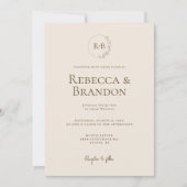 Minimalistisch aangepast monogram bloemenkrans neu kaart (Voorkant)