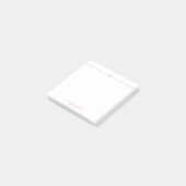 Minimalistisch aangepast roze script Monogram Post-it® Notes (Schuin)
