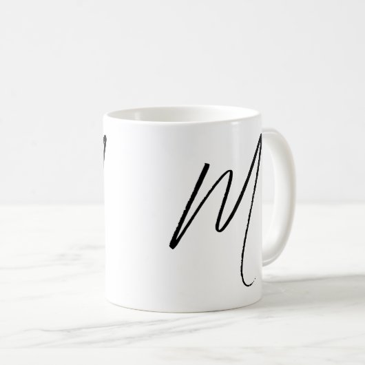 Minimalistisch aangepast script monogram koffiemok (Voorkant rechts)