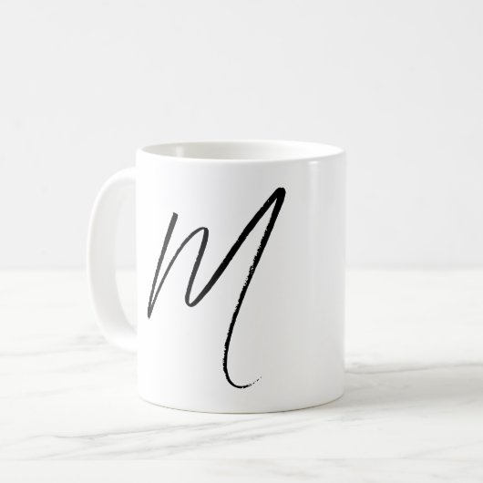 Minimalistisch aangepast script monogram koffiemok (Voorkant links)
