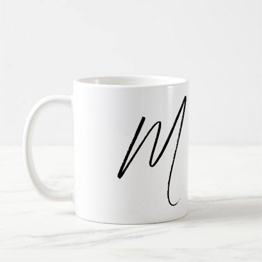 Minimalistisch aangepast script monogram koffiemok (Links)
