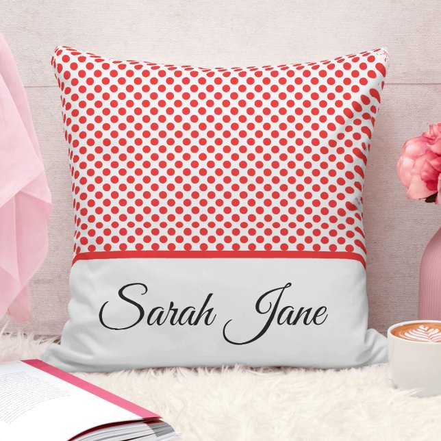 Minimalistisch aangepast script voor Rode Polka-pu Kussen (Creator heeft geüpload)