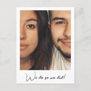 Minimalistisch aangepast script We hebben foto gem Aankondigingskaart