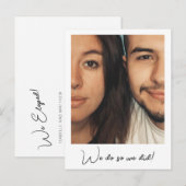 Minimalistisch aangepast script We hebben foto gem Aankondigingskaart (Voorkant / Achterkant)