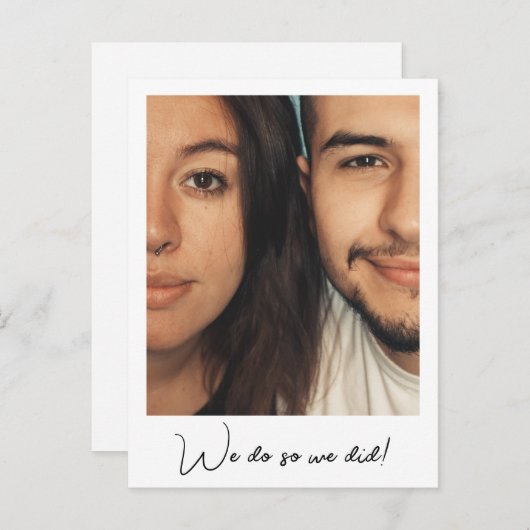 Minimalistisch aangepast script We hebben foto gem Aankondigingskaart (Voorkant / Achterkant)