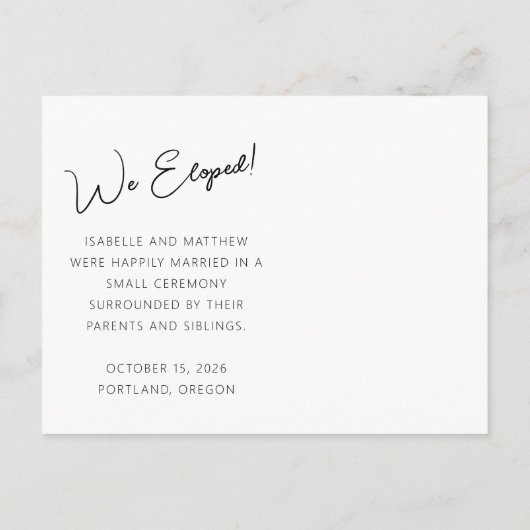 Minimalistisch aangepast script We hebben foto gem Aankondigingskaart (Achterkant)