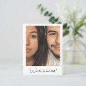 Minimalistisch aangepast script We hebben foto gem Aankondigingskaart (Staand voorkant)