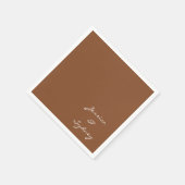 Minimalistisch aangepast Senna Brown Script Wedden Servet (Hoek)