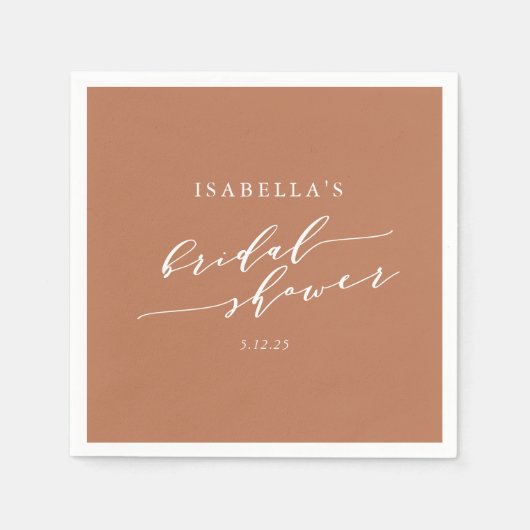 Minimalistisch aangepast Terracotta Boho-Vrijgezel Servet (Voorkant)