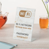 Minimalistisch aangepast WiFi-netwerkwachtwoord Wh Reclamebord Met Voetstuk (Insitu)