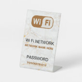 Minimalistisch aangepast WiFi-netwerkwachtwoord Wh Reclamebord Met Voetstuk (Voorkant)