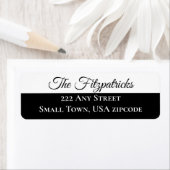 Minimalistisch aangepast zwart-witlesadres etiket (Insitu)