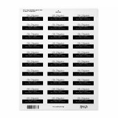 Minimalistisch aangepast zwart-witlesadres etiket (Full Sheet)