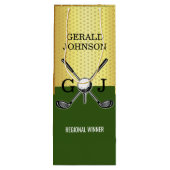 Minimalistisch aangepaste elegante golf monogram g wijn cadeautas (Achterkant)