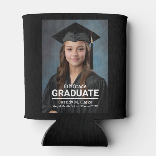 Minimalistisch aangepaste foto 8e rang Afstuderen Blikjeskoeler (Achterkant)