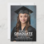 Minimalistisch aangepaste foto 8e rang Afstuderen Kaart (Voorkant)
