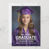 Minimalistisch aangepaste foto 8e rang Afstuderen Kaart (Voorkant)