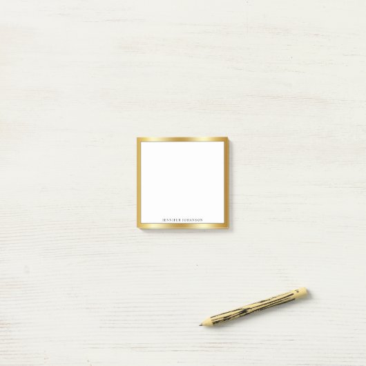 Minimalistisch aangepaste naam Professional Modern Post-it® Notes (Op bureau)