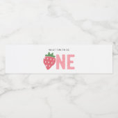 Minimalistisch aardbei Berry eerste verjaardag Waterfles Etiket (Enkel label)