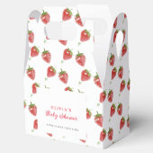 Minimalistisch aardbeien lief meisje Baby shower Bedankdoosjes (Geopend)