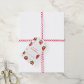 Minimalistisch aardbeien lief meisje Baby shower Cadeaulabel (Met Touw)
