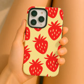 Minimalistisch aardbeienpatroon iPhone hoesje