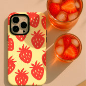 Minimalistisch aardbeienpatroon iPhone hoesje