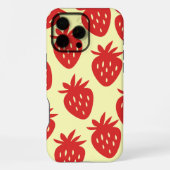 Minimalistisch aardbeienpatroon iPhone hoesje (Achterkant)