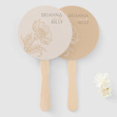 Minimalistisch aardeachtig bloemig bruiloft fan handwaaier (Voorkant en achterkant)