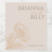 Minimalistisch aardeachtig floraal wijnlabel wijn etiket (Enkel label)